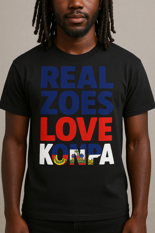 Real Zoes Love Konpa – Organic Crew Neck Tee